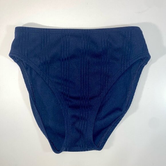Nautica Bikini Swim Bottom High Waisted Ribbed Striped Textured High Cut Thigh - Picture 1 of 5